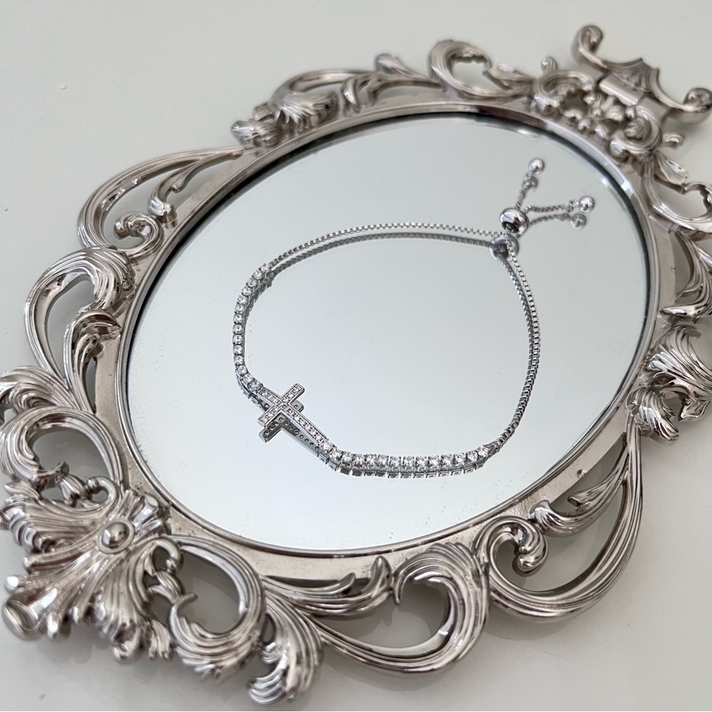 New Silver Mini Cross Adjustable Bracelet